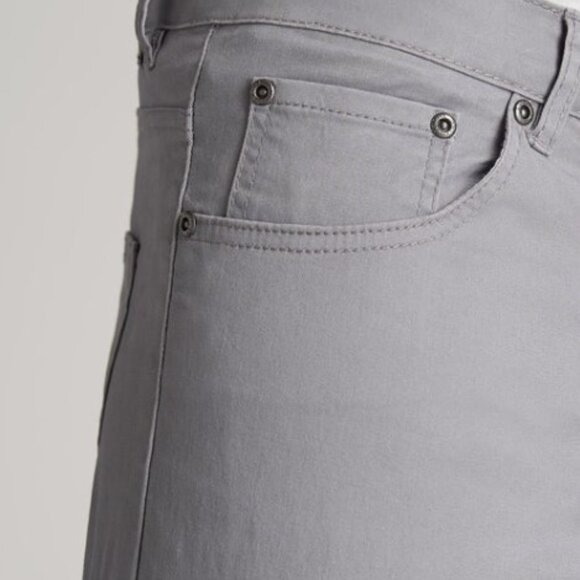 American Tall – Size 28/36 Pebble Grey –Carman TAPERED Fit Five Pocket Mens Pant - Picture 4 of 9